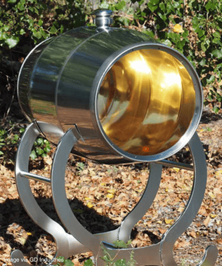 Wine barrel with a gold interior